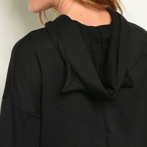 Black hooded cropped sweatshirt w/cat ears